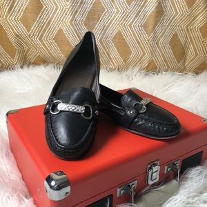 COACH Black Leather Loafer Slip On Driver